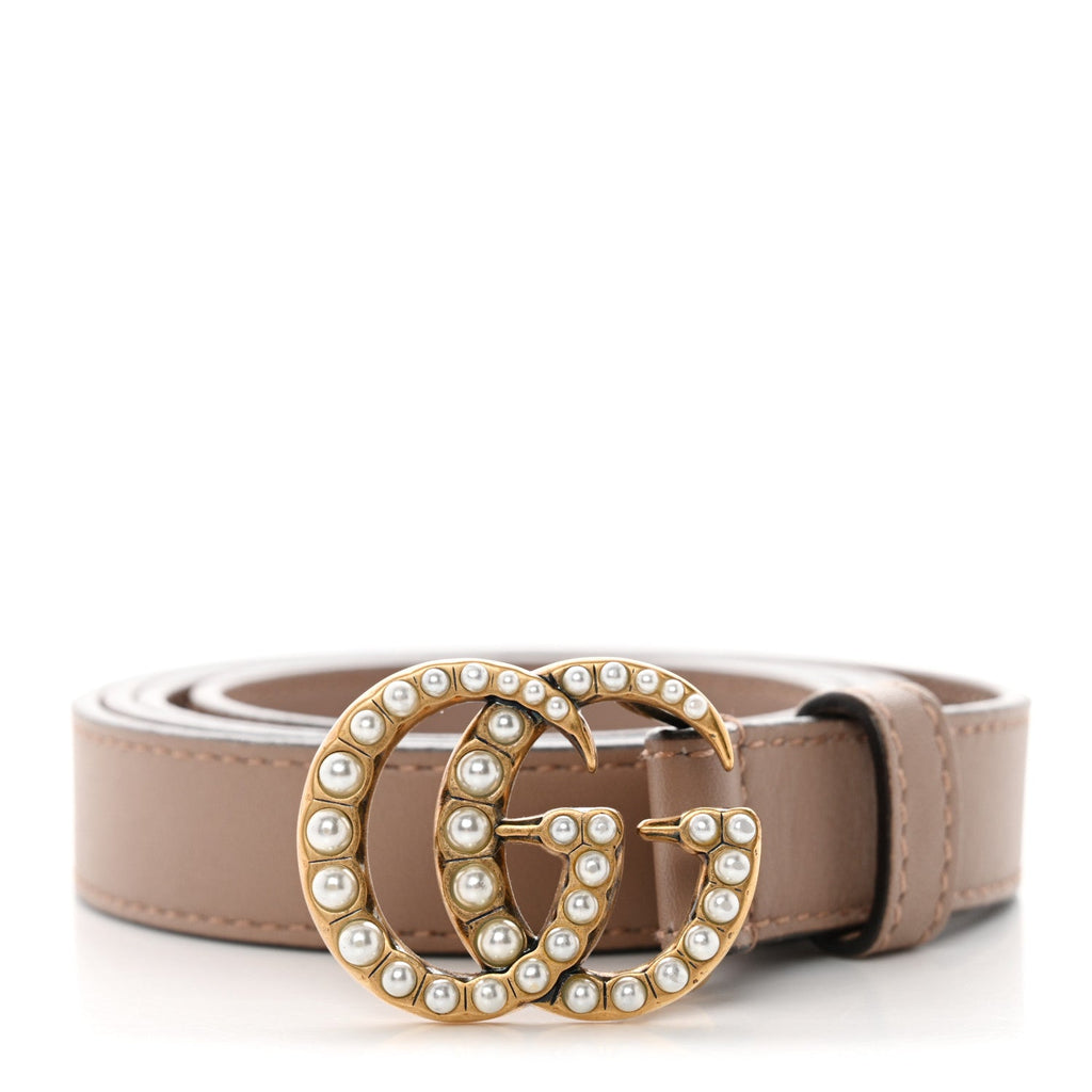 GUCCI CALFSKIN PEARL DOUBLE G 20MM BELT