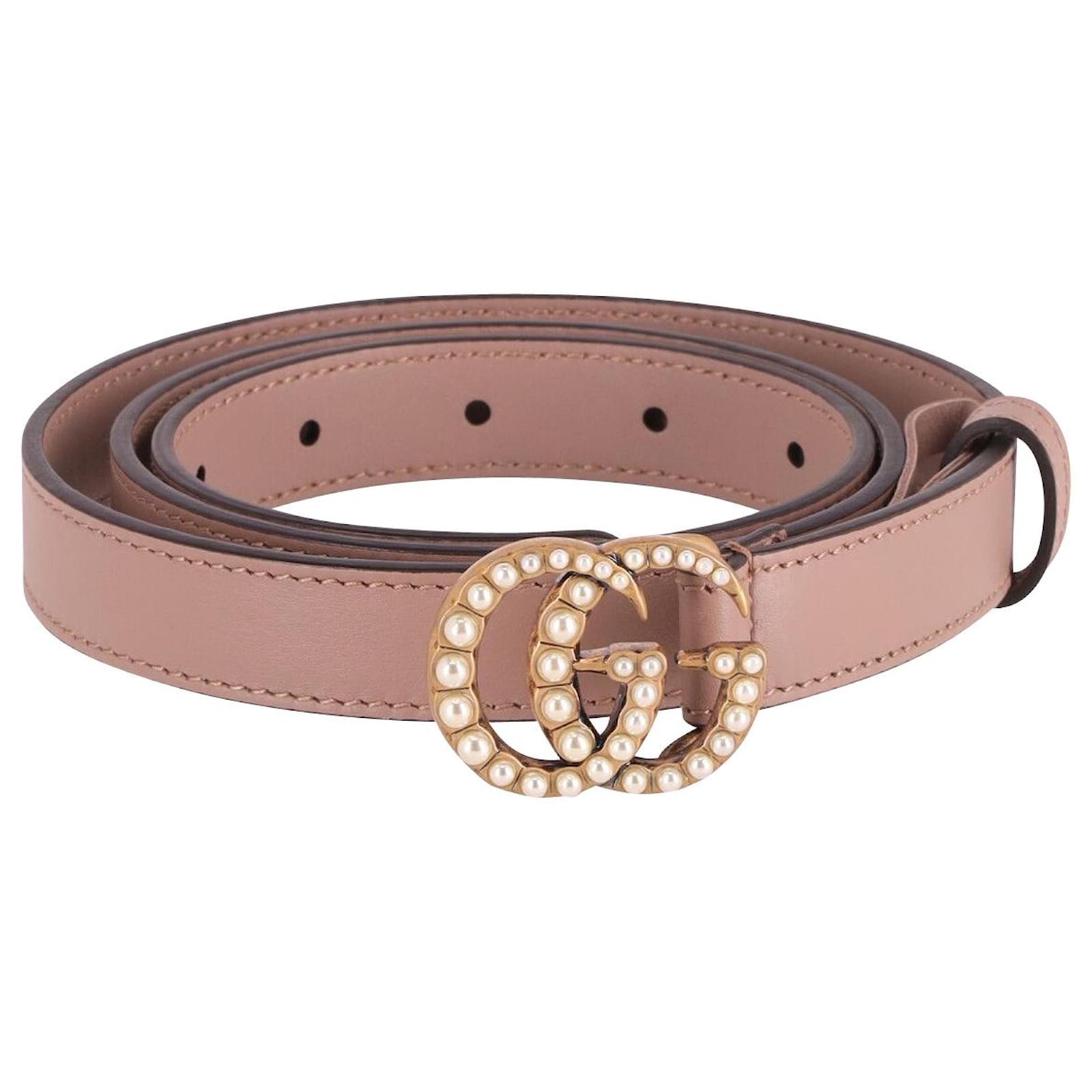 GUCCI CALFSKIN PEARL DOUBLE G 20MM BELT