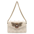 GUCCI NAPPA LEATHER STUDDED QUEEN MARGARET MINI BROADWAY BEE BAG/CLUTCH