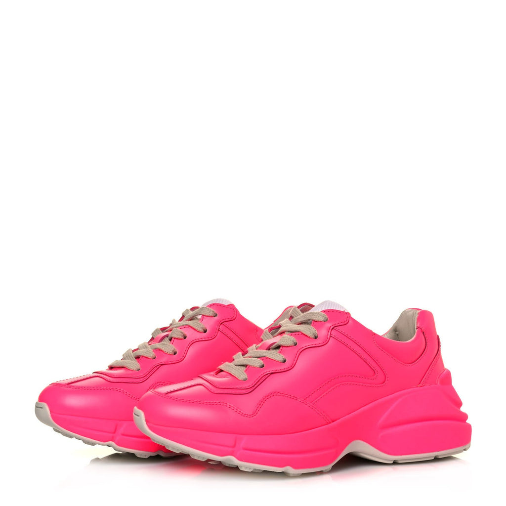 GUCCI CALFSKIN LEATHER RHYTON SNEAKERS