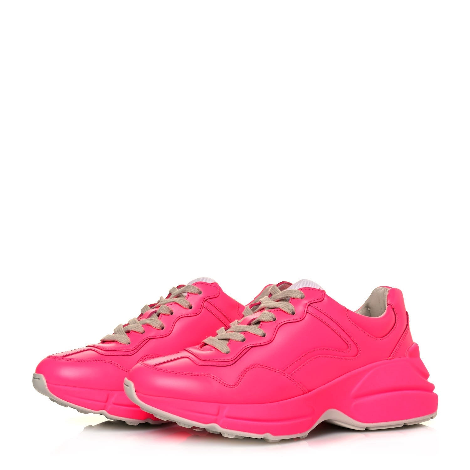 GUCCI CALFSKIN LEATHER RHYTON SNEAKERS