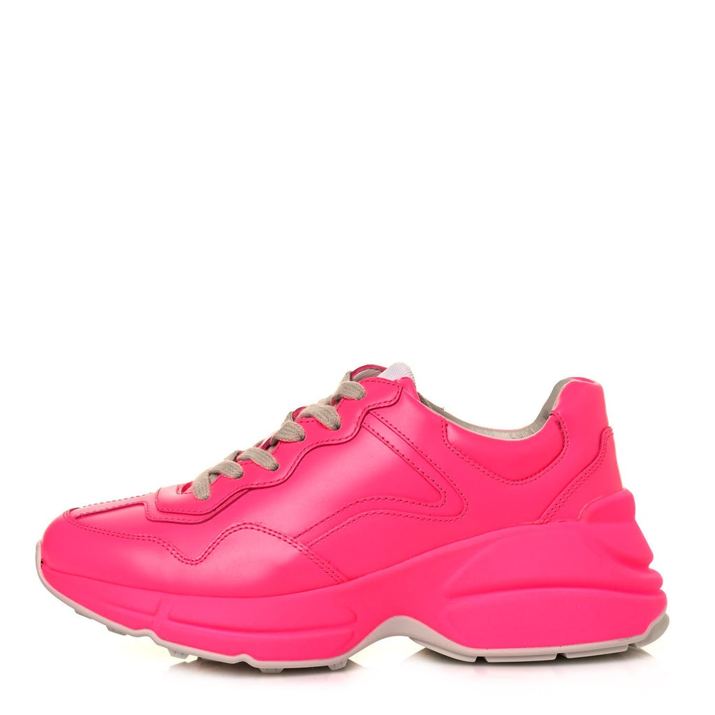 GUCCI CALFSKIN LEATHER RHYTON SNEAKERS