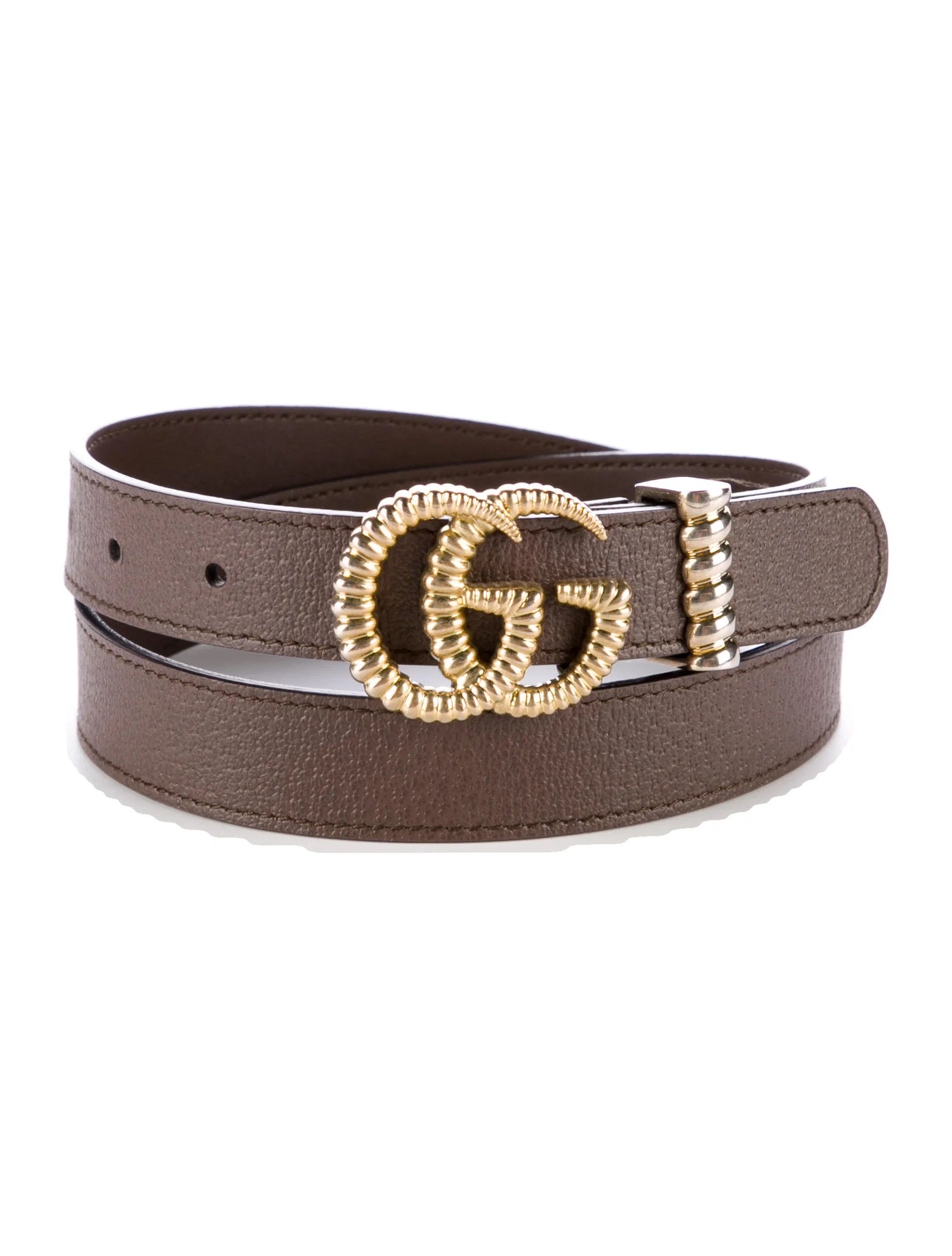 GUCCI CALFSKIN LEATHER TORCHON DOUBLE G BELT