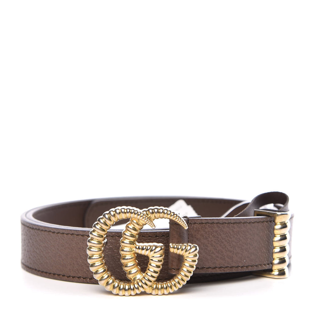 GUCCI CALFSKIN LEATHER TORCHON DOUBLE G BELT