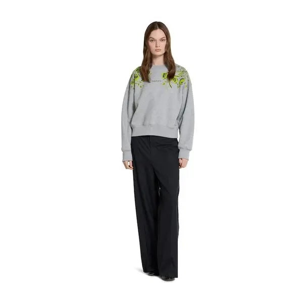 GUCCI COTTON JERSEY FLORAL PRINT SWEATSHIRT