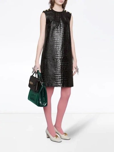 GUCCI CROCODILE PRINT LEATHER DRESS