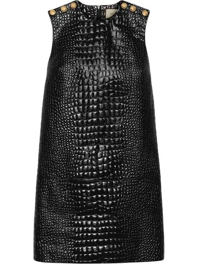 GUCCI CROCODILE PRINT LEATHER DRESS