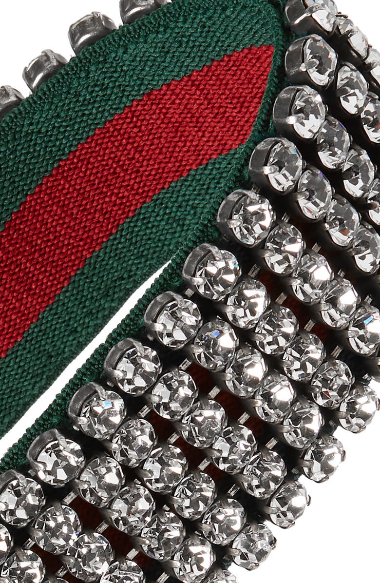 GUCCI CRYSTAL EMBELLISHED WEB HEADBAND