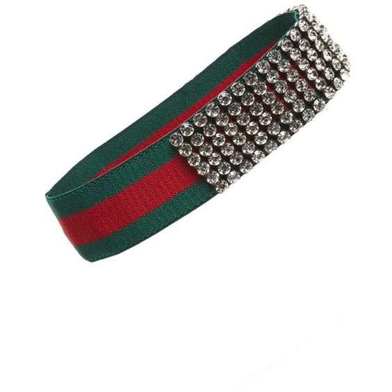 GUCCI CRYSTAL EMBELLISHED WEB HEADBAND