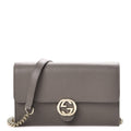 GUCCI DOLLAR CALFSKIN INTERLOCKING GG WALLET ON CHAIN