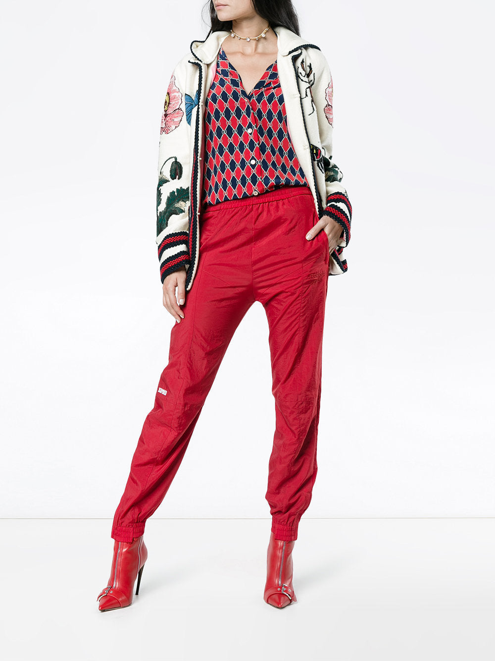 GUCCI EMBROIDERED OVERSIZED HOODED CARDIGAN