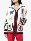 GUCCI EMBROIDERED OVERSIZED HOODED CARDIGAN
