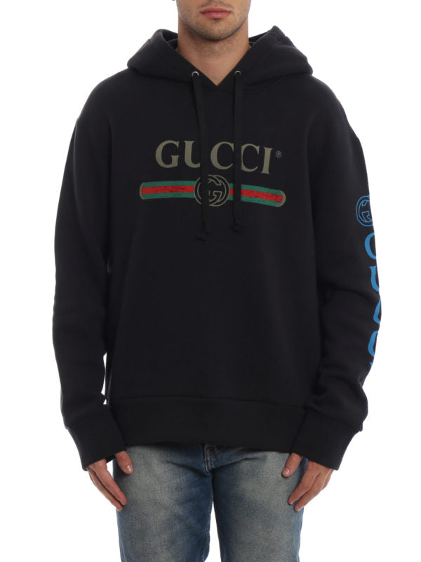 GUCCI EMBROIDERED DRAGON HOODED SWEATSHIRT