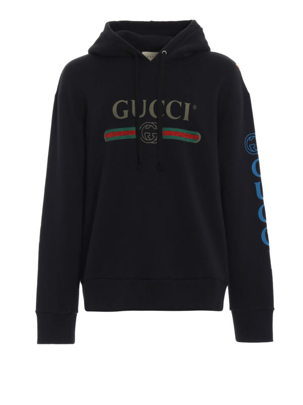 GUCCI EMBROIDERED DRAGON HOODED SWEATSHIRT