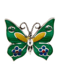 GUCCI STERLING SILVER & ENAMEL BUTTERFLY SINGLE STUD EARRING