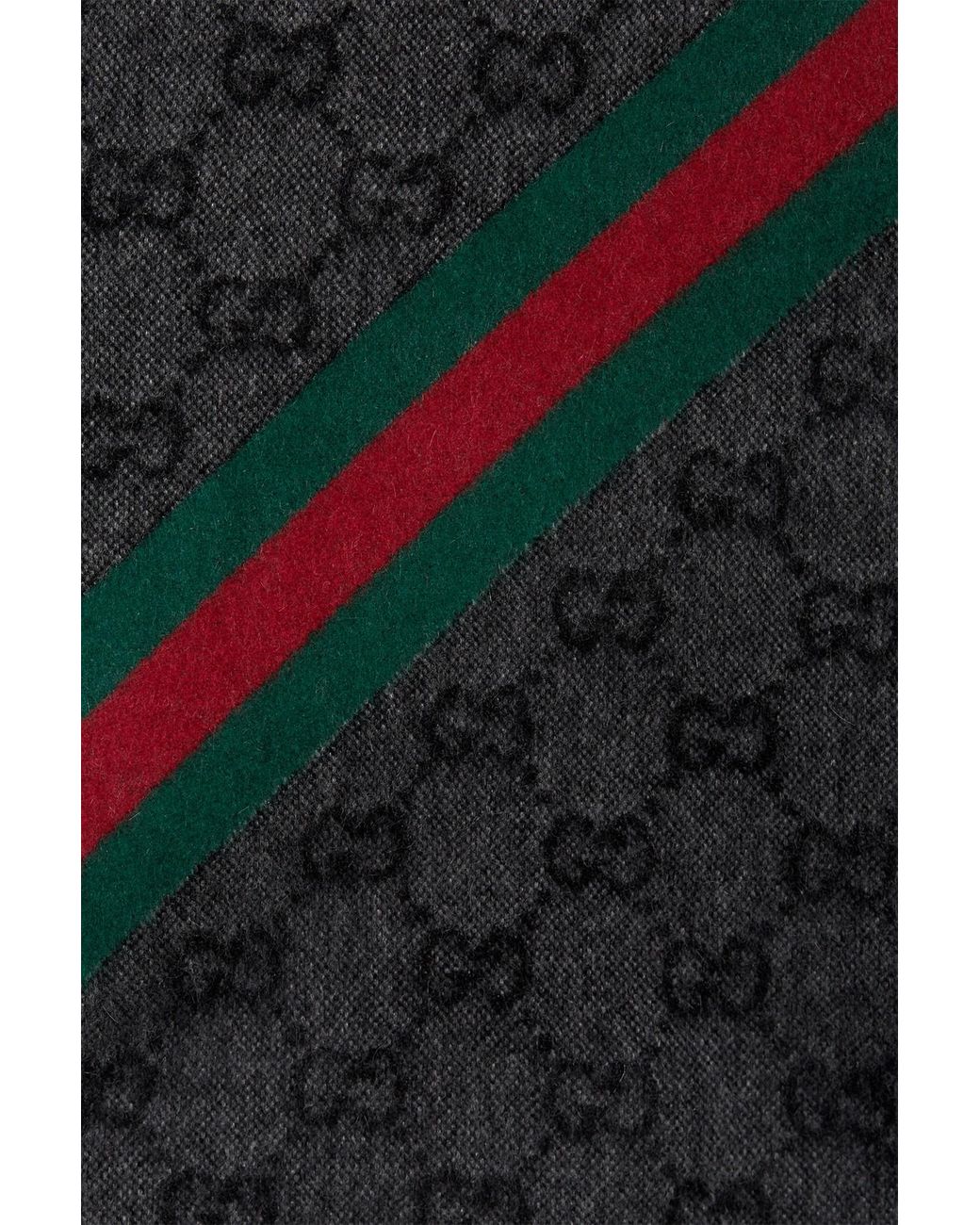 GUCCI WOOL BLEND SIGNATURE WEB SCARF
