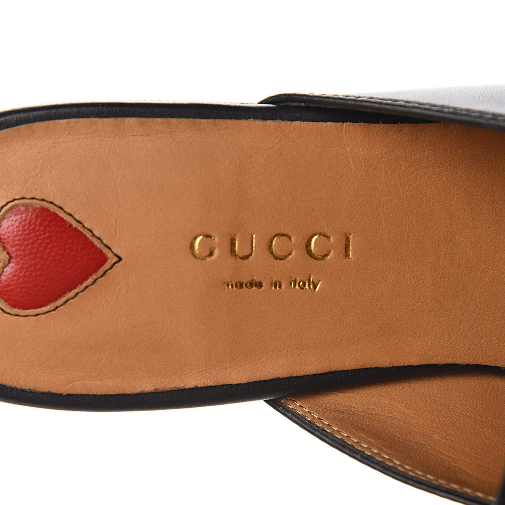 GUCCI FLORAL EMBROIDERED CALFSKIN PRINCETOWN HORSEBIT MULES