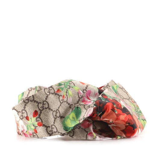 GUCCI FLORAL GG LOGO PRINT HEADBAND