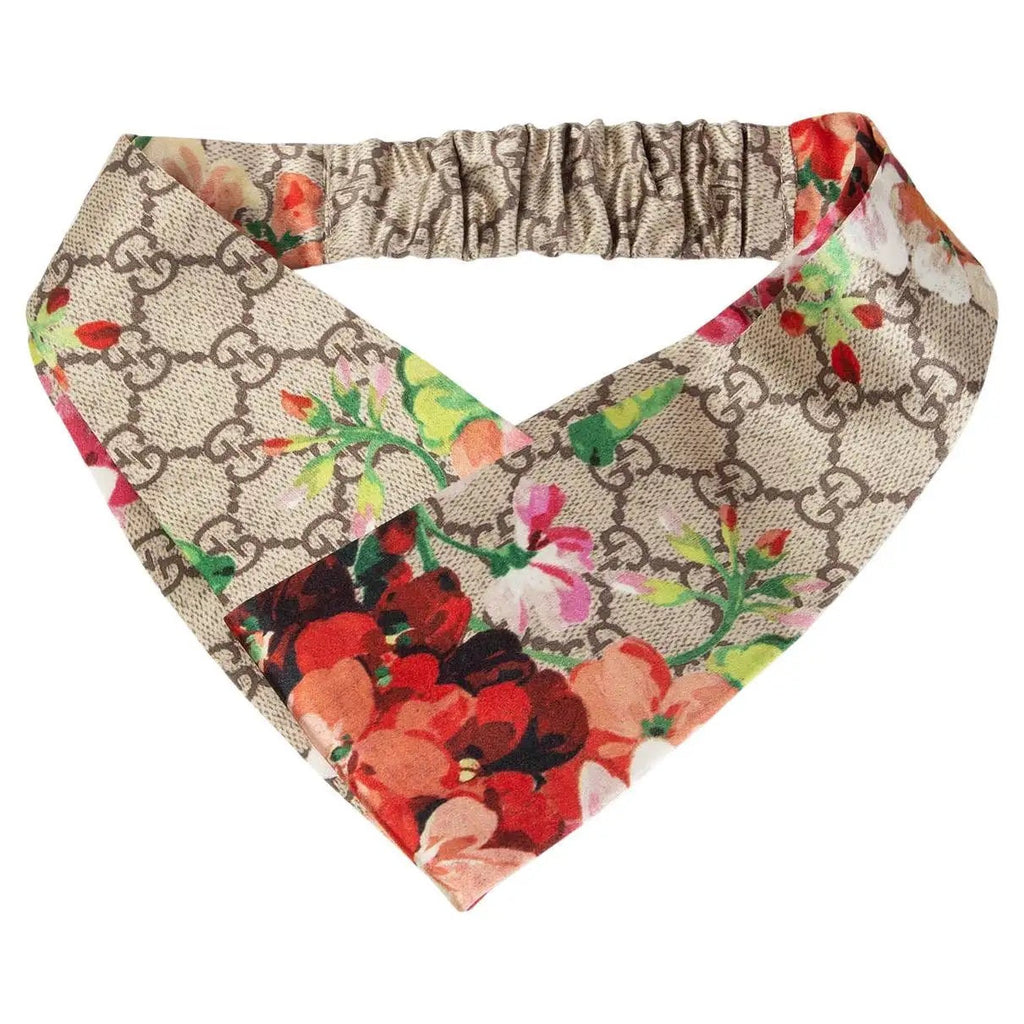 GUCCI FLORAL GG LOGO PRINT HEADBAND