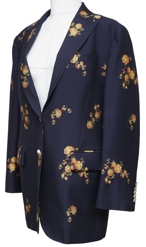 GUCCI FLORAL NAVY BLAZER JACKET
