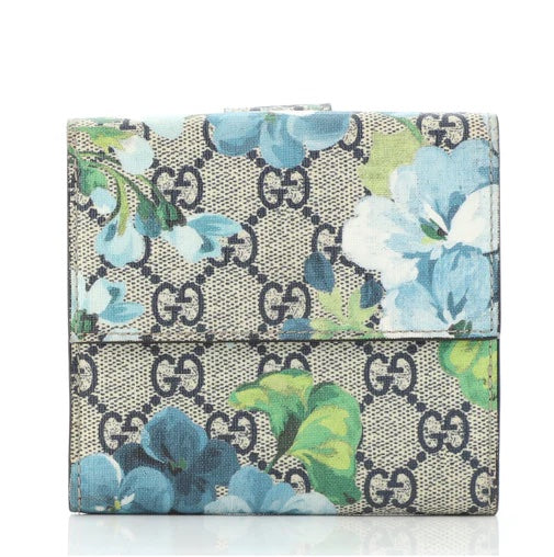 GUCCI GG BLOOMS FRENCH FLAP WALLET