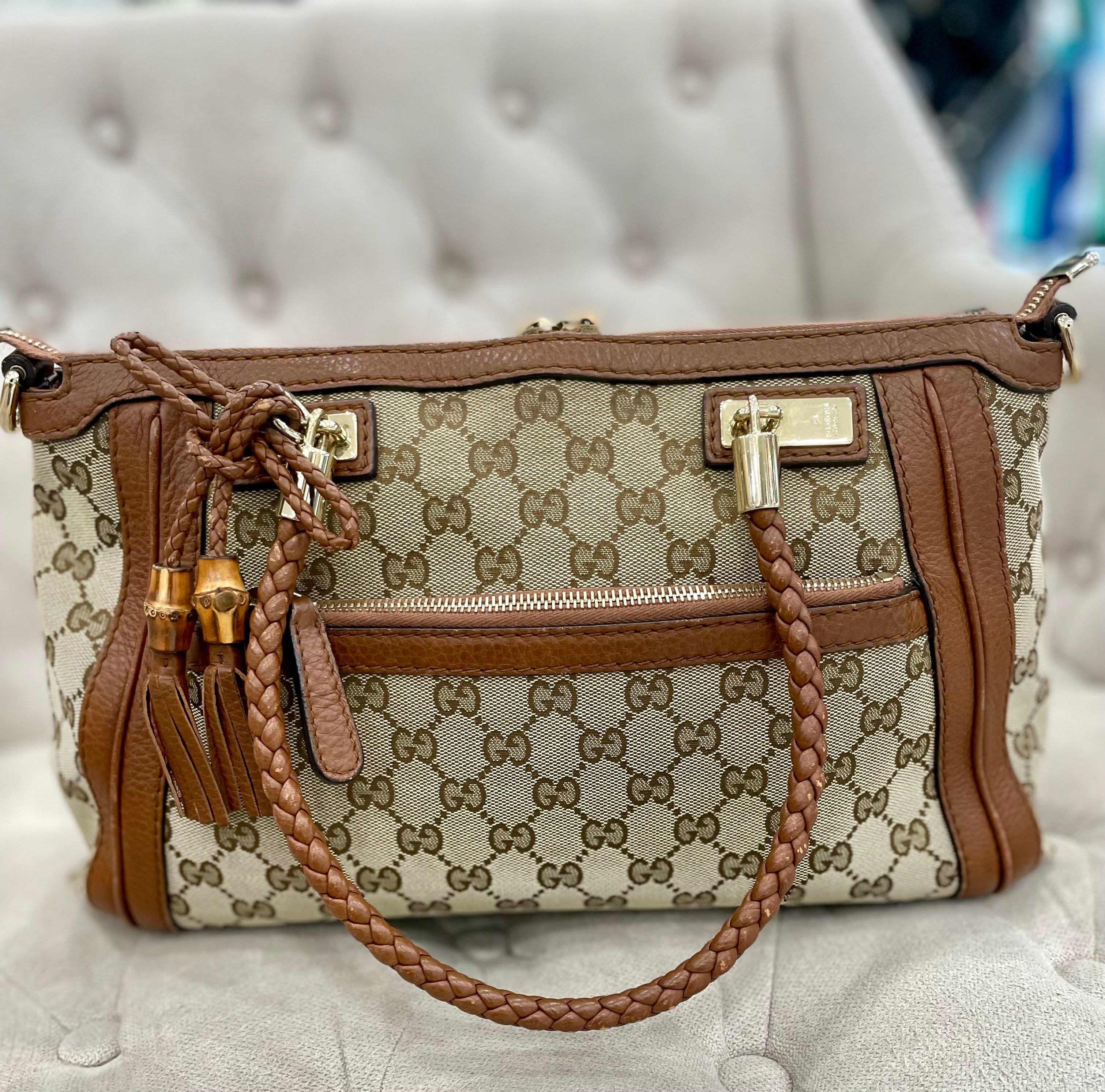 GUCCI GG MONOGRAM SMALL BELLA TOTE BAG