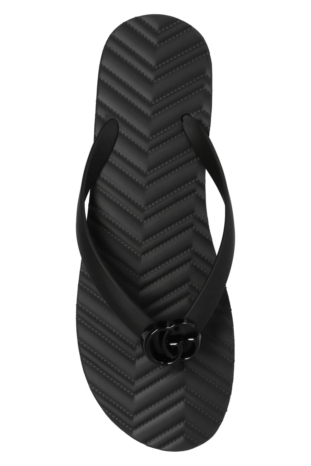 GUCCI GG BLACK LOGO FLIP FLOPS
