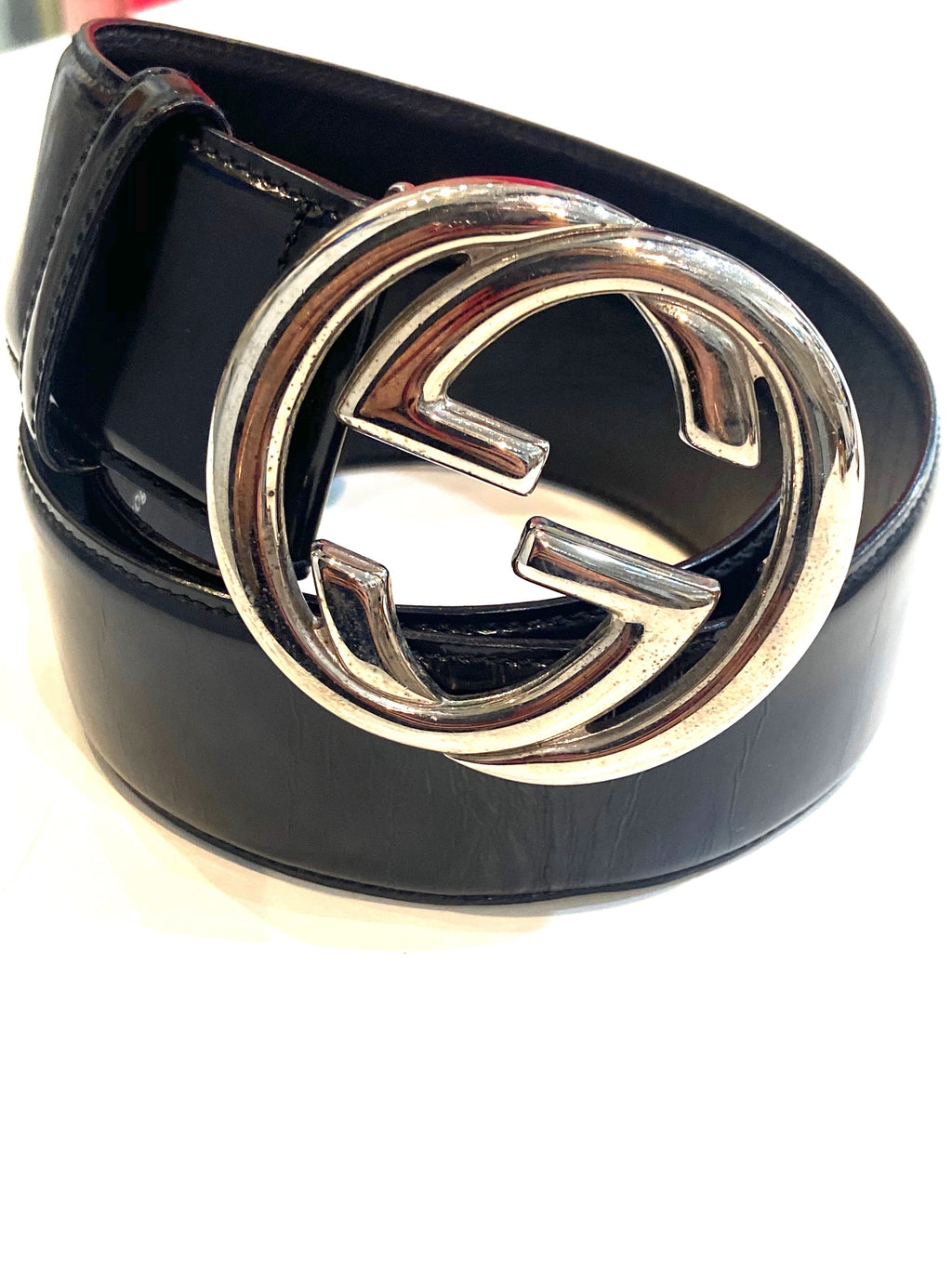 GUCCI GG INTERLOCKING BUCKLE LEATHER BELT