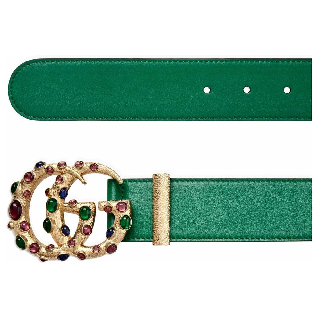GUCCI GG POURED GLASS CALFSKIN LEATHER BELT