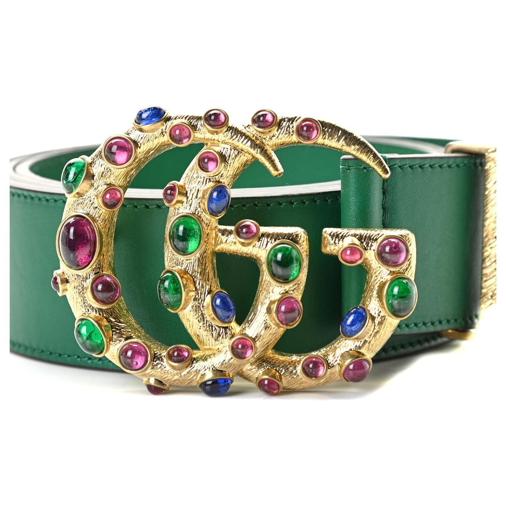 GUCCI GG POURED GLASS CALFSKIN LEATHER BELT
