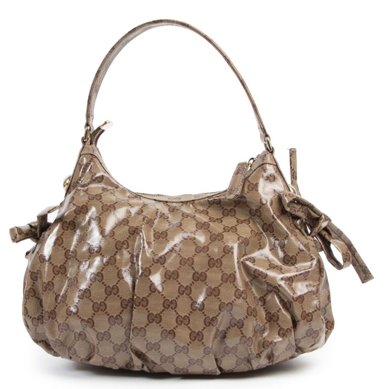 GUCCI GG MONOGRAM CRYSTAL COATED CANVAS VINTAGE SHOULDER BAG