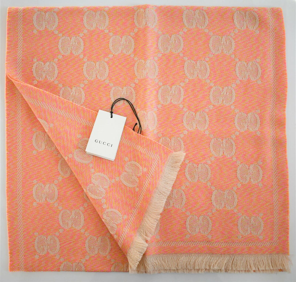 GUCCI GG JACQUARD WOOL SCARF SHAWL