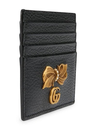 GUCCI GG LEATHER CARD CASE WITH BOW
