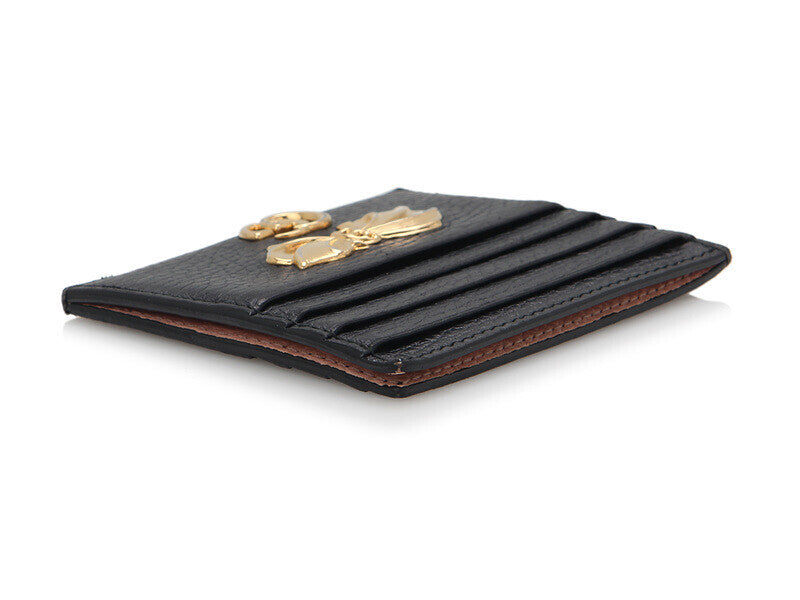 GUCCI GG LEATHER CARD CASE WITH BOW