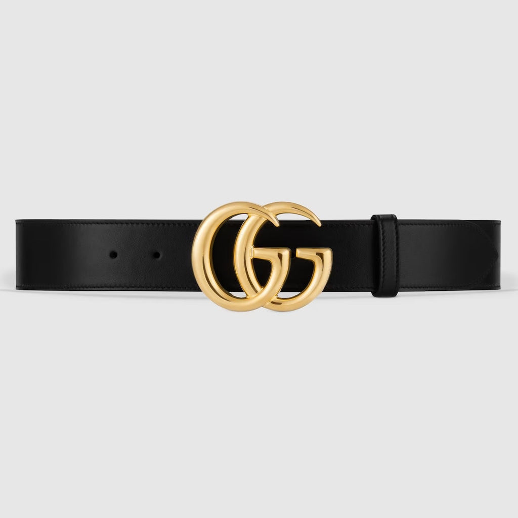 GUCCI GG MARMONT DOUBLE G CALFSKIN LEATHER BELT