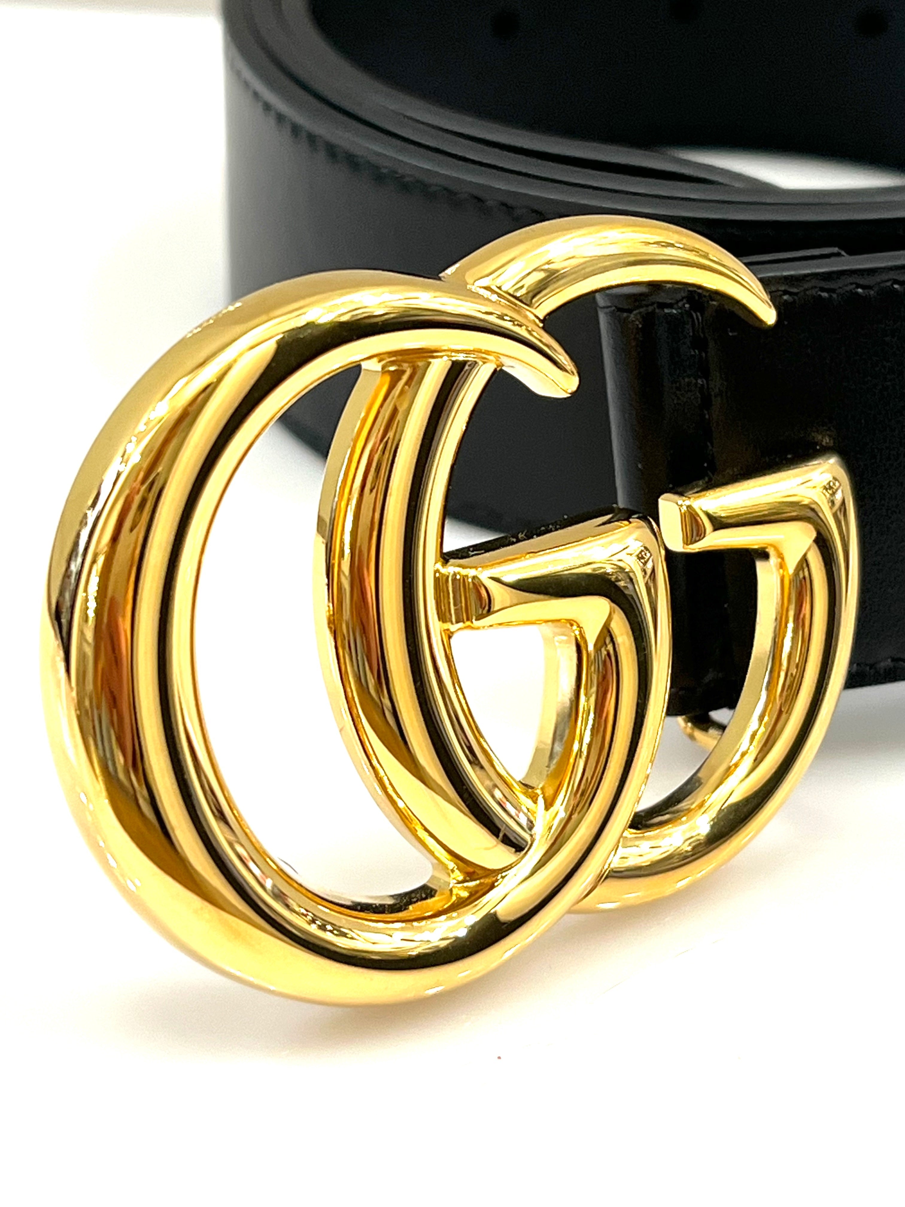 GUCCI GG MARMONT DOUBLE G CALFSKIN LEATHER BELT