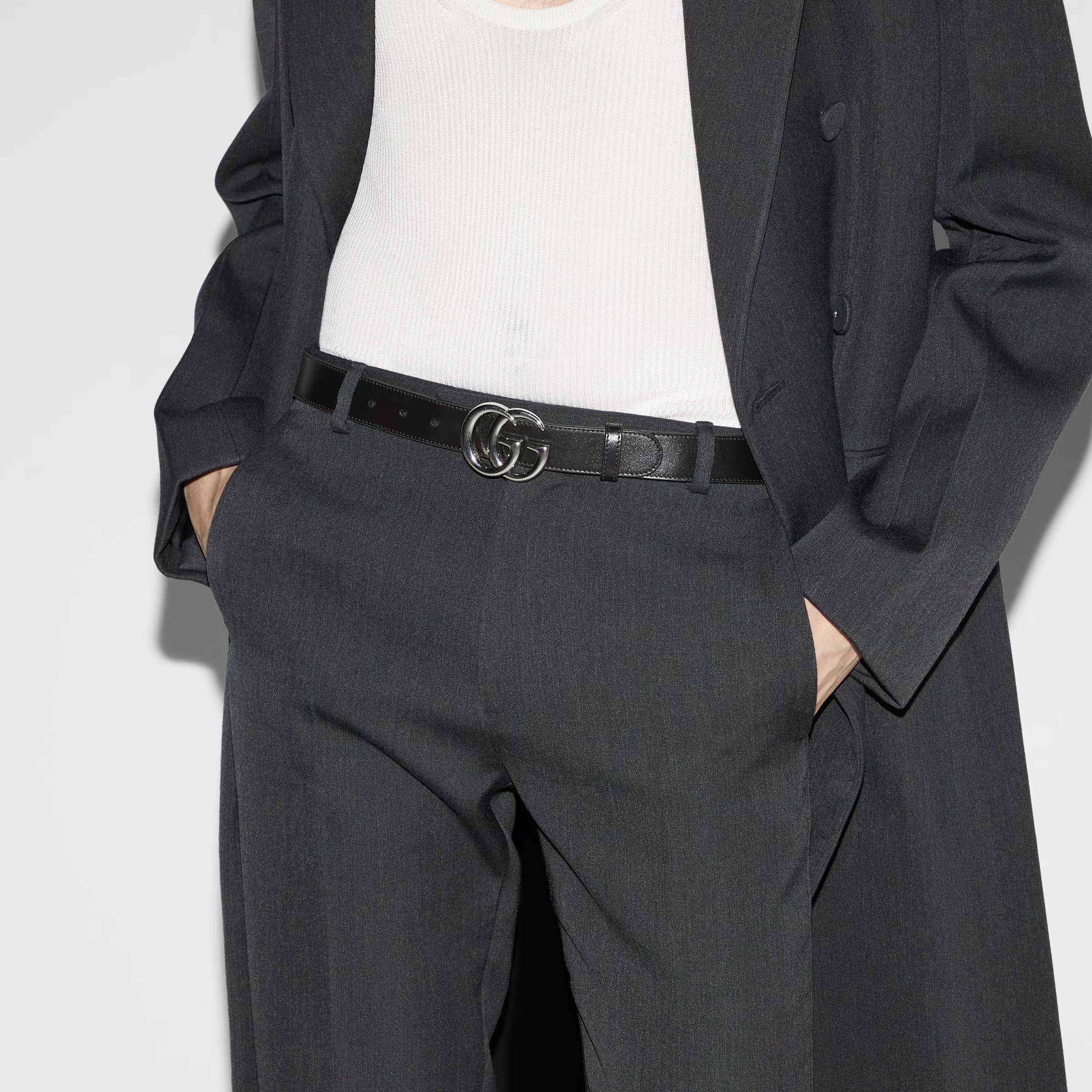 GUCCI GG MARMONT CALFSKIN LEATHER BELT