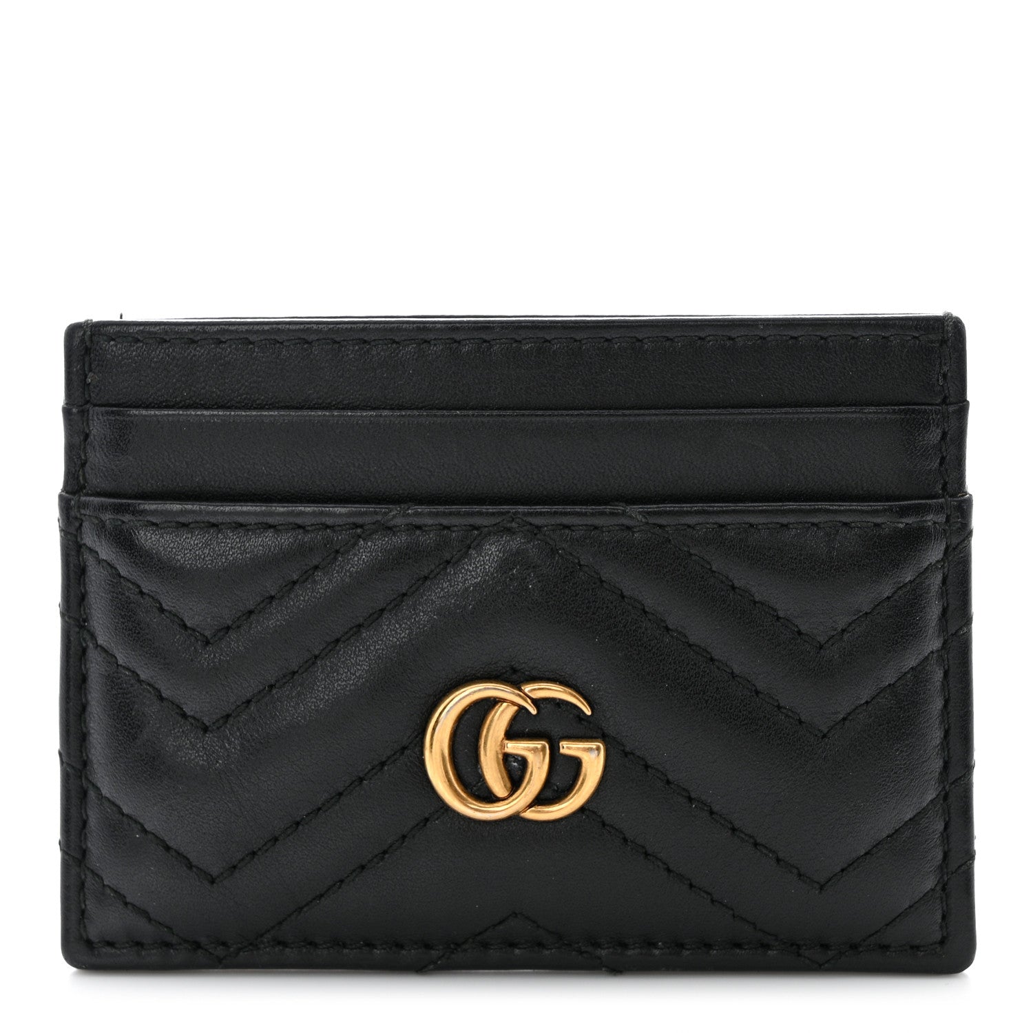 GUCCI GG MARMONT CALFSKIN LEATHER CARD CASE
