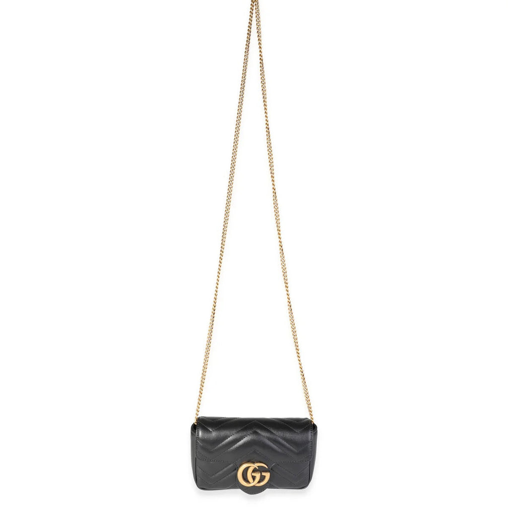 GUCCI GG MARMONT CALFSKIN LEATHER SUPER MINI CHAIN BAG