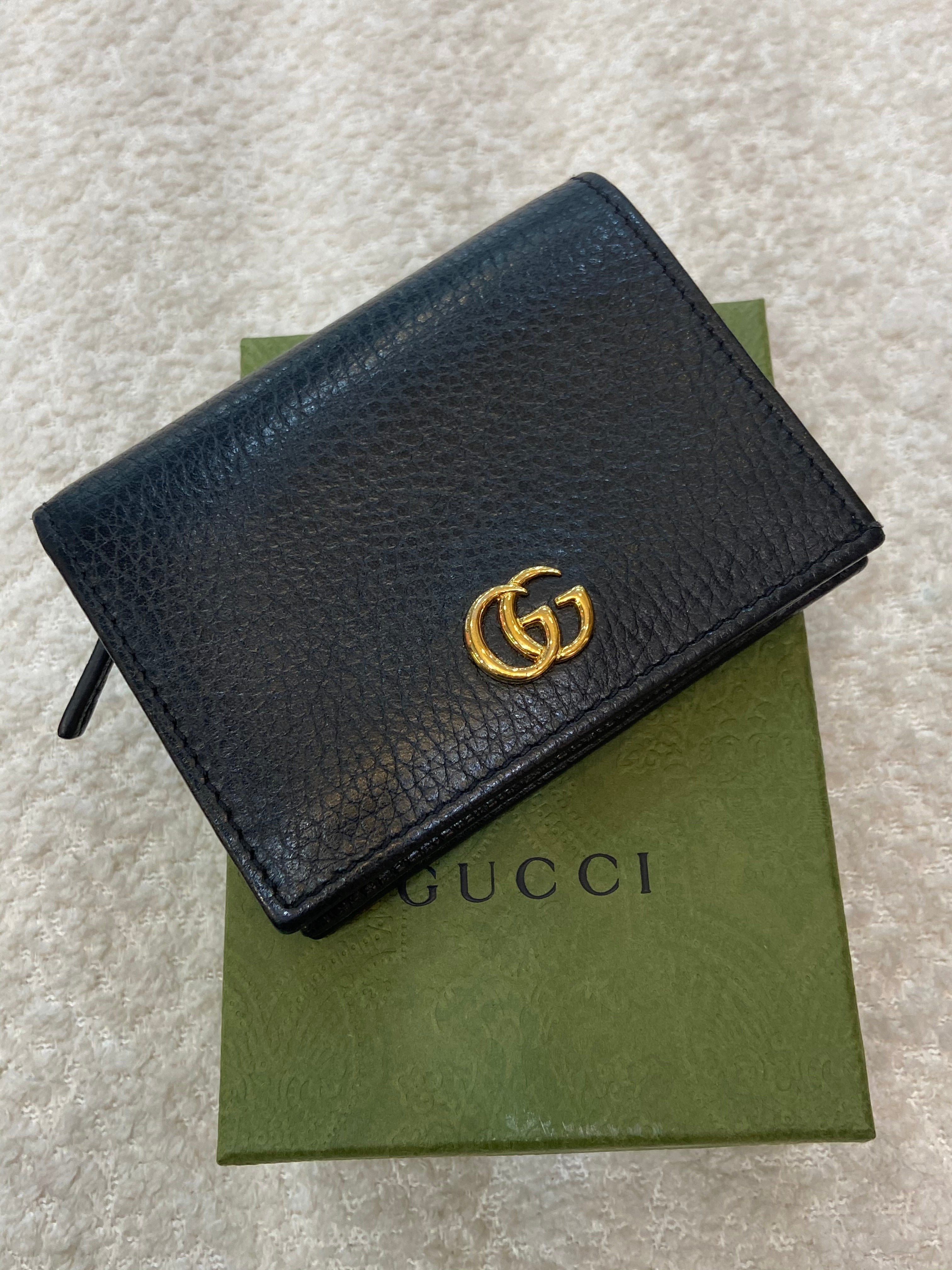 GUCCI GG MARMONT CALFSKIN LEATHER SMALL WALLET