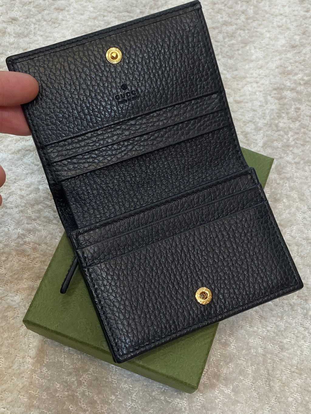 GUCCI GG MARMONT CALFSKIN LEATHER SMALL WALLET