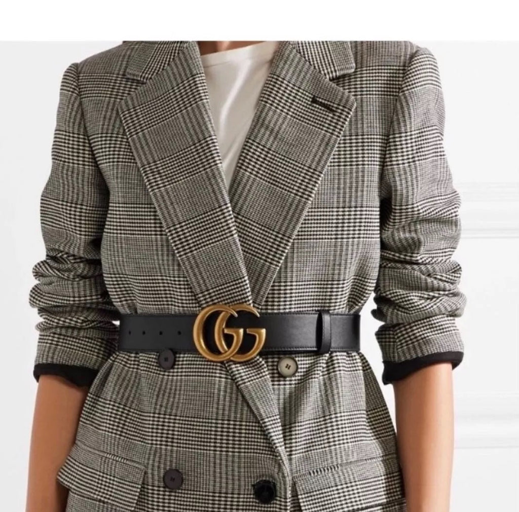 GUCCI GG MARMONT WIDE CALFSKIN LEATHER BELT