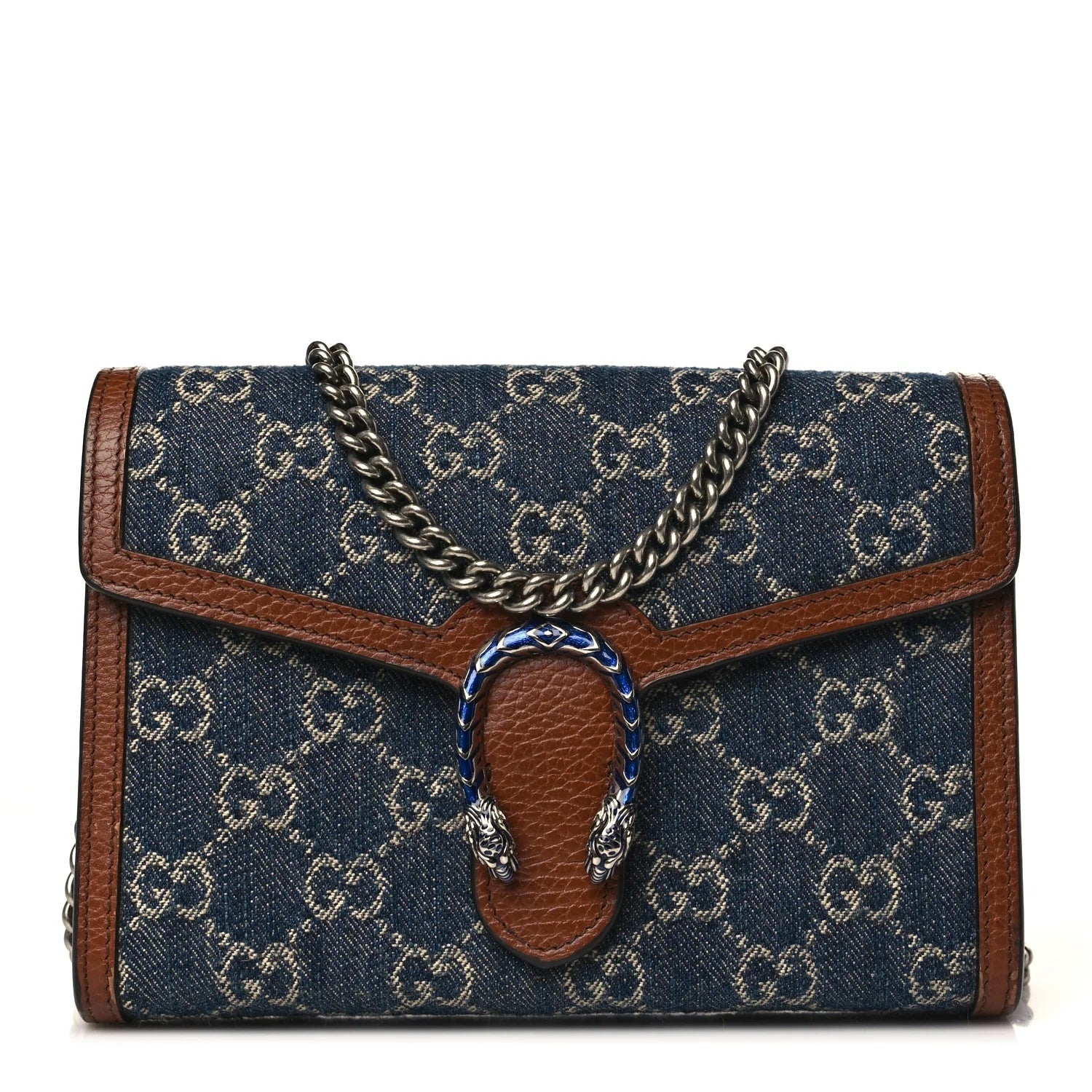 GUCCI GG MARMONT DIONYSUS DENIM WALLET ON A CHAIN