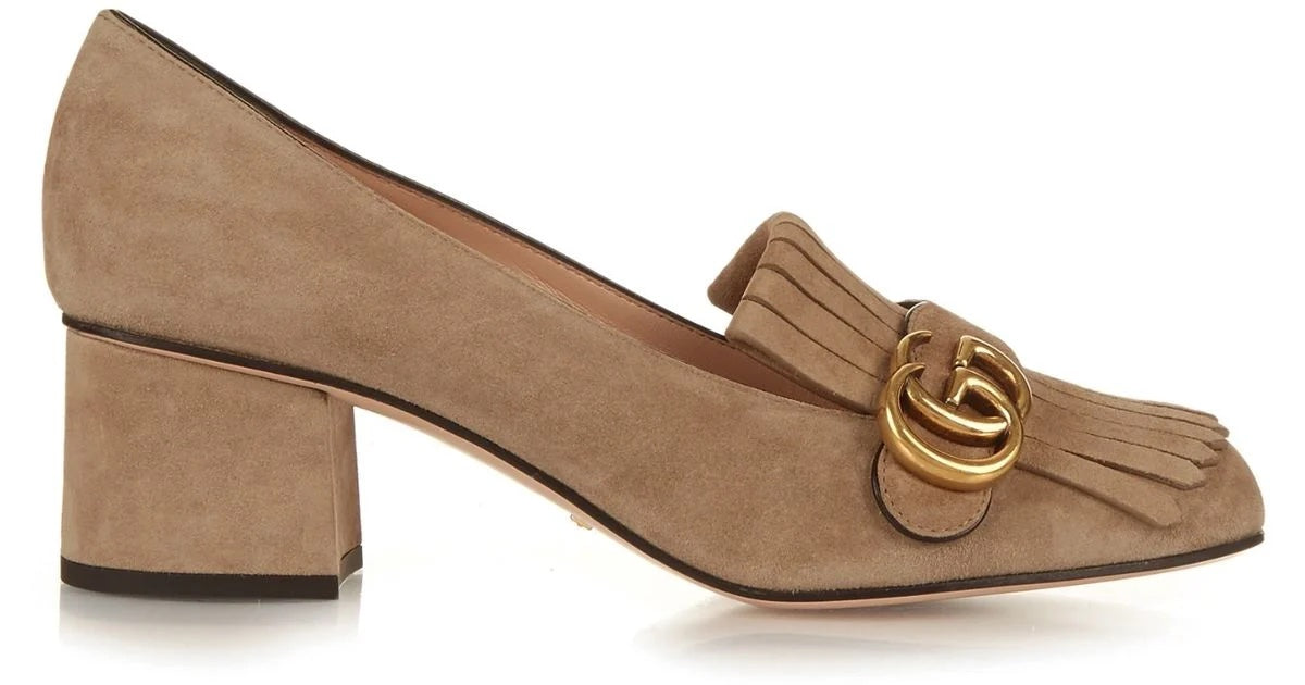 GUCCI GG MARMONT MID HEEL PUMPS