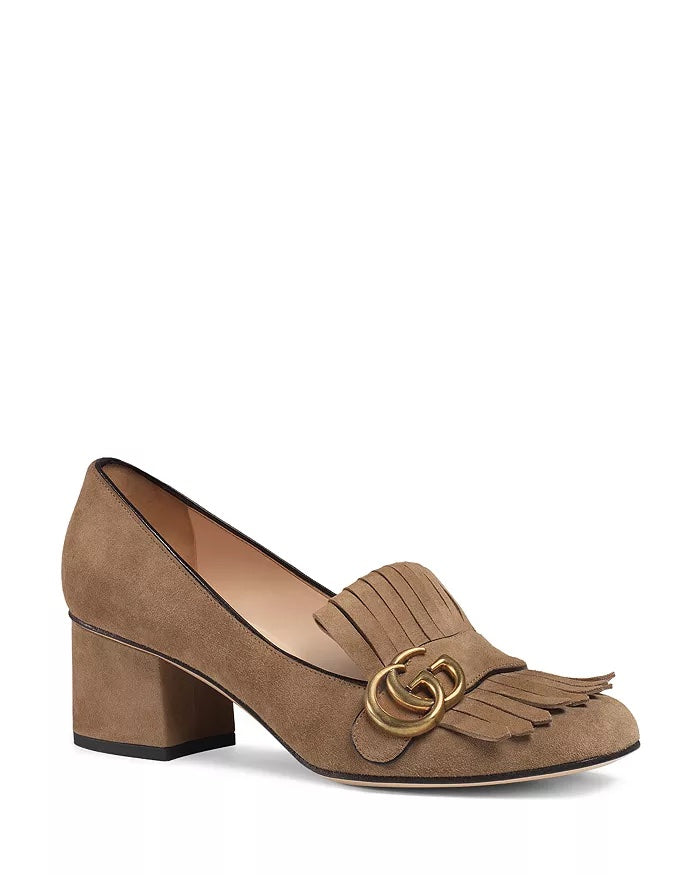 GUCCI GG MARMONT MID HEEL PUMPS