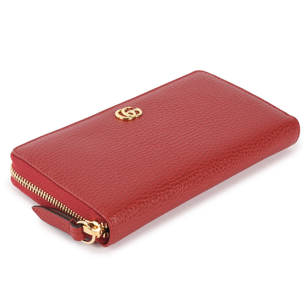 GUCCI GG MARMONT LEATHER ZIP AROUND WALLET