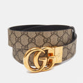 GUCCI GG MARMONT CANVAS LEATHER REVERSIBLE BELT