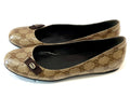 GUCCI GG MONOGRAM CRYSTAL COATED CANVAS BALLET FLATS