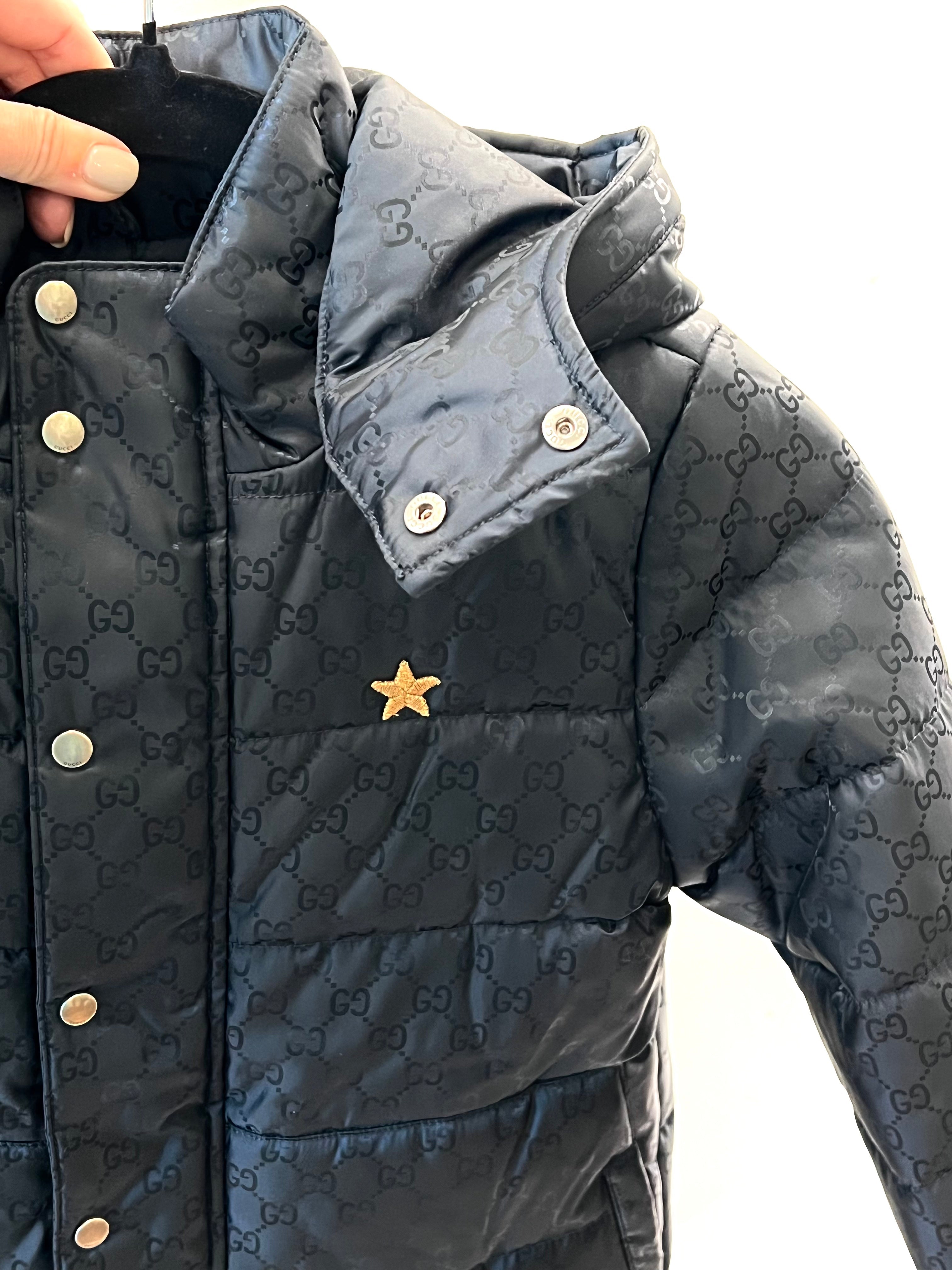 GUCCI GG MONOGRAM HOODED KIDS PUFFER JACKET