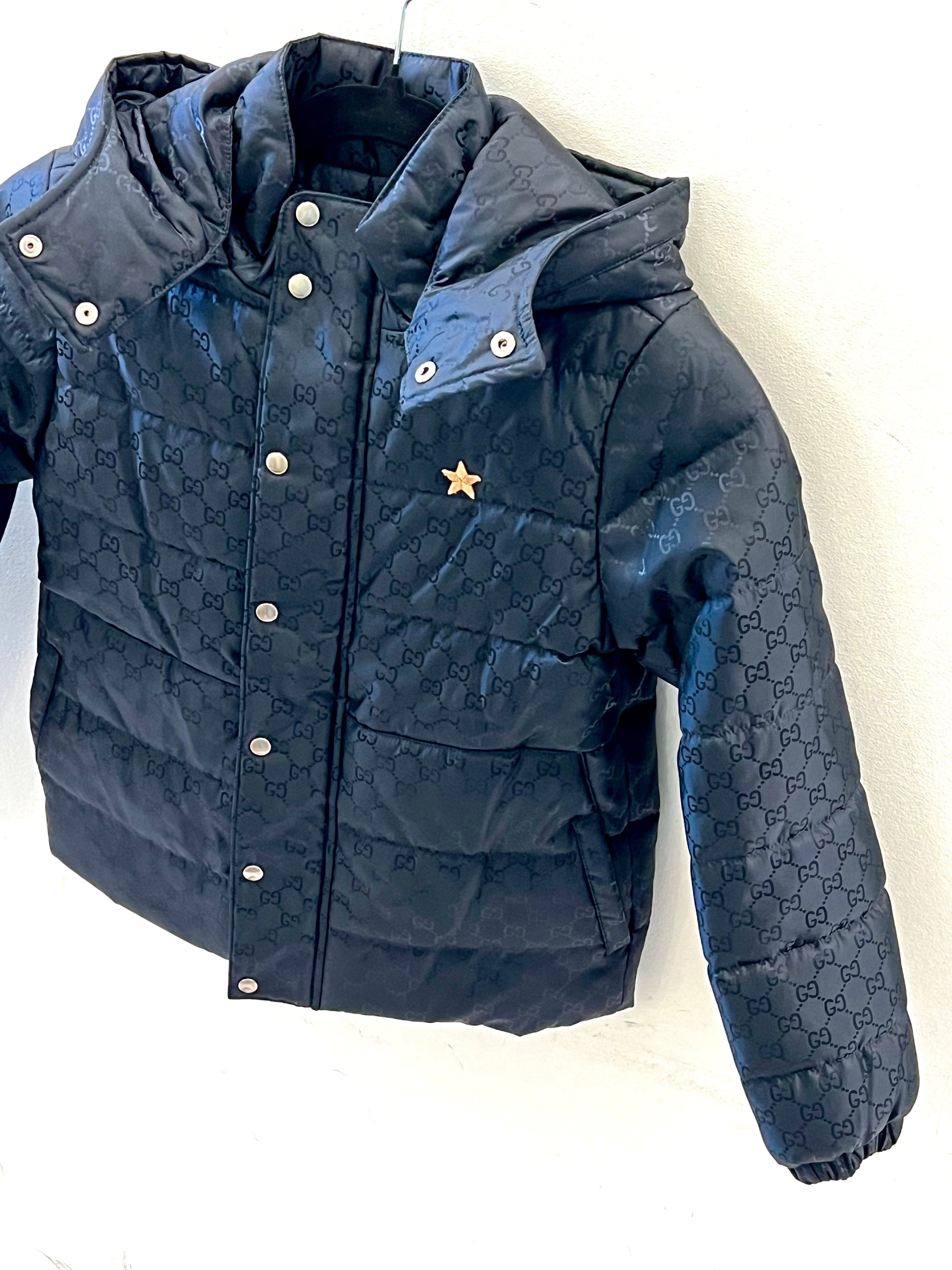 GUCCI GG MONOGRAM HOODED KIDS PUFFER JACKET